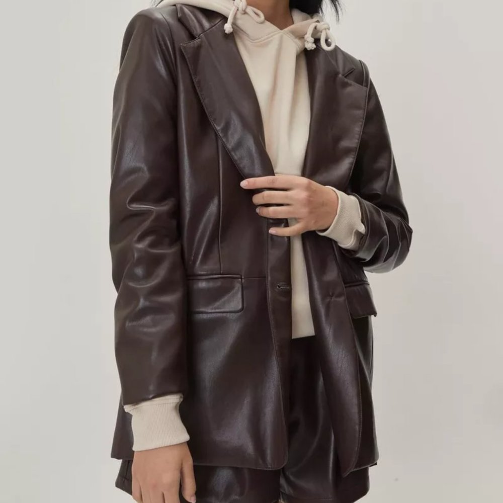 Nasty Gal Brown Leather Jacket